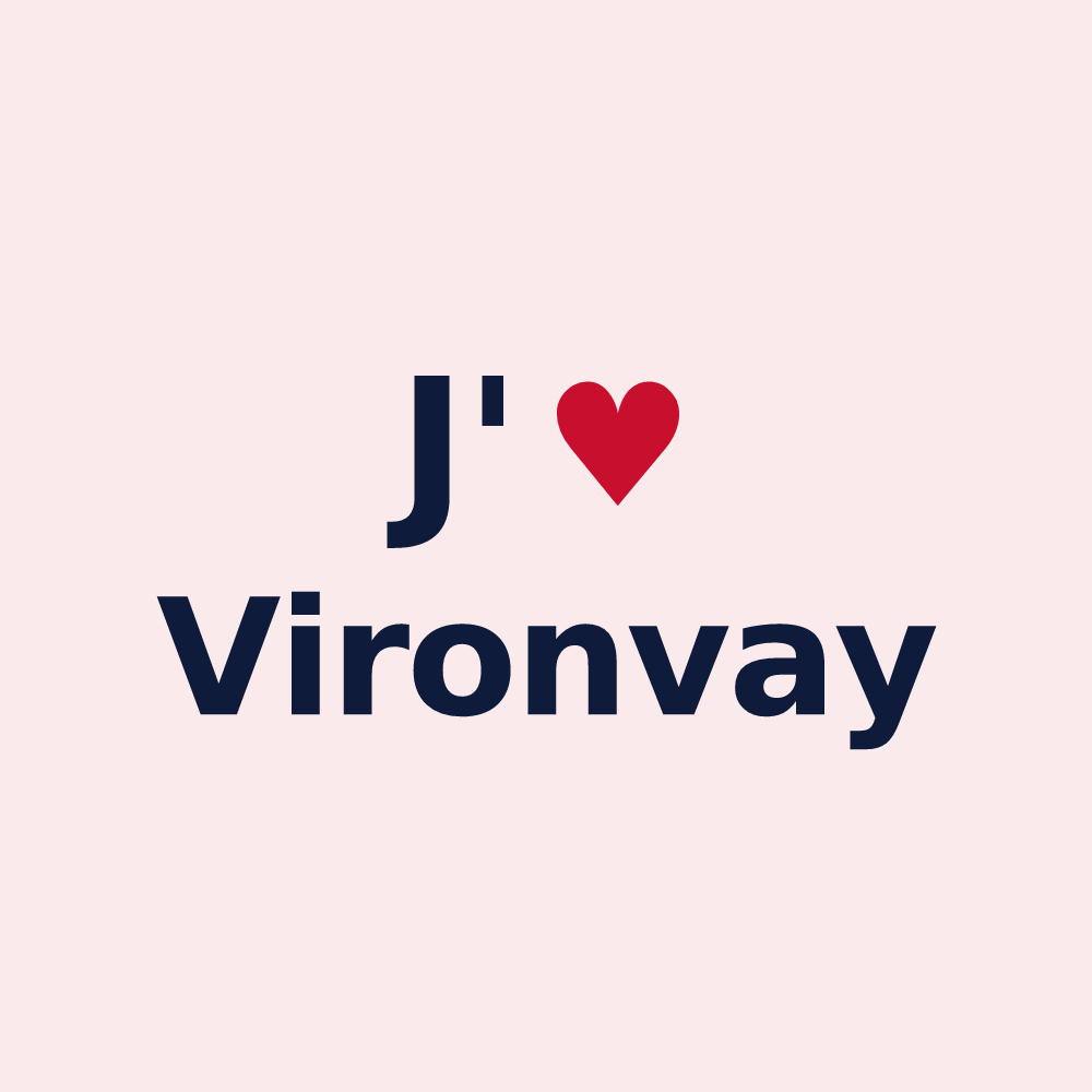 Magnet personnalisé Vironvay — design « J'aime Vironvay » imprimé sur le magnet
