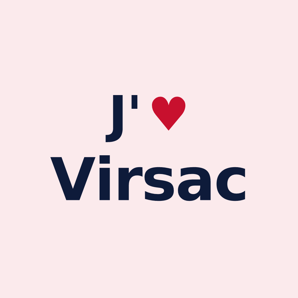 Magnet personnalisé Virsac — design J'aime Virsac