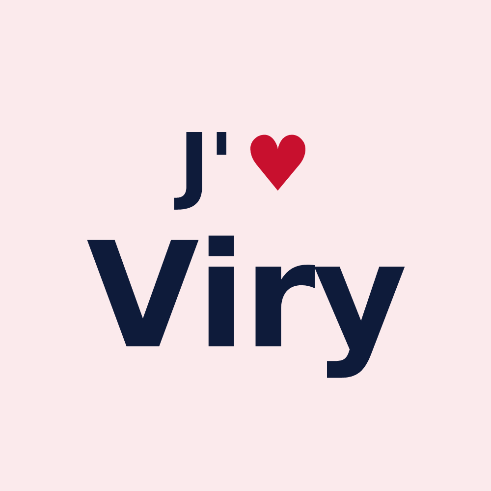 Magnet personnalisé Viry — design « J'aime Viry » imprimé sur le magnet