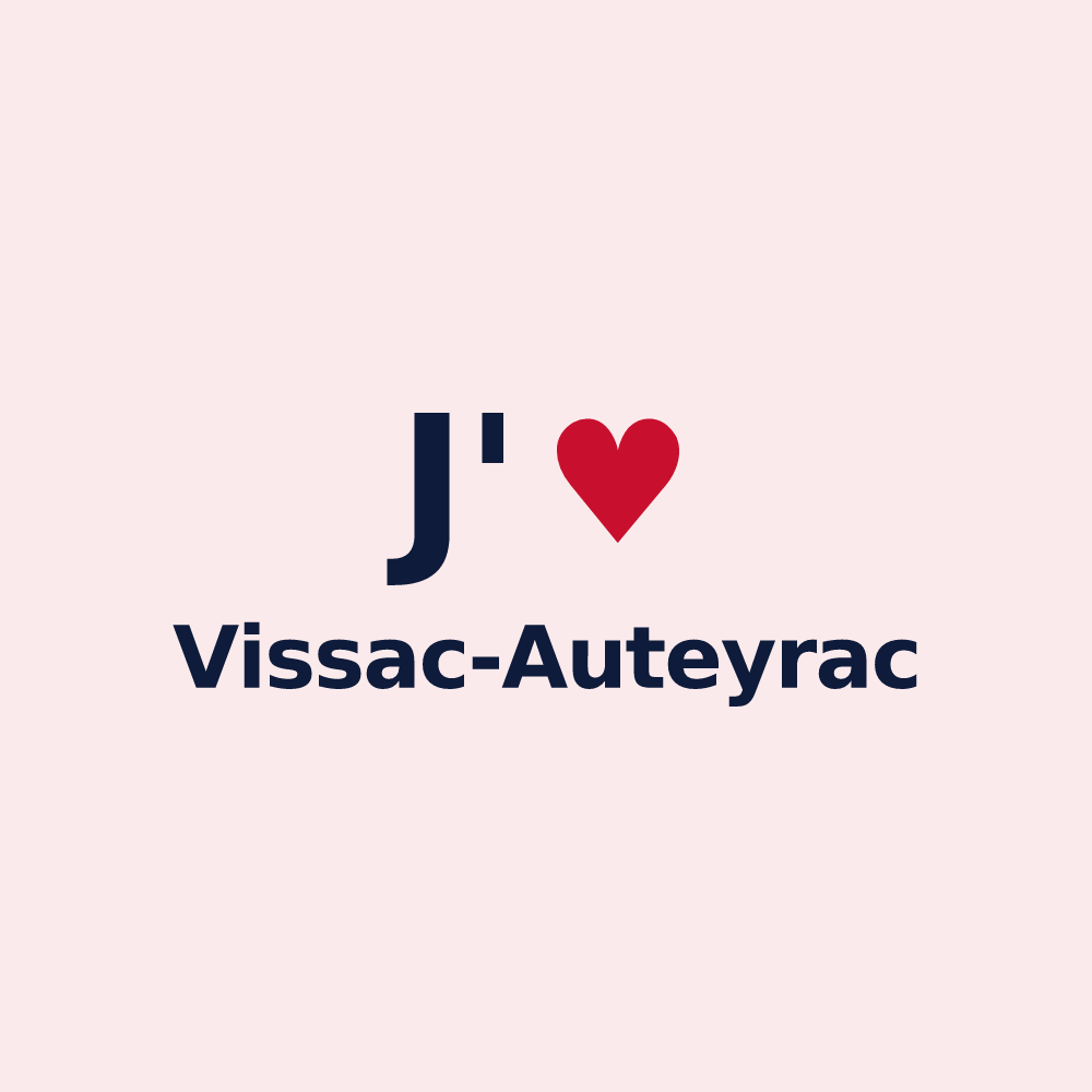 Magnet personnalisé Vissac-Auteyrac — design « J'aime Vissac-Auteyrac » imprimé sur le magnet