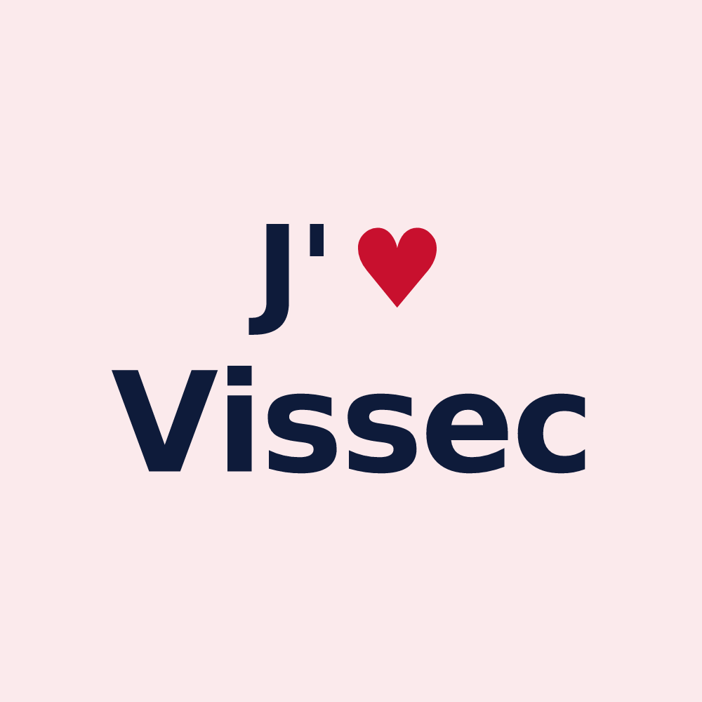Magnet personnalisé Vissec — design J'aime Vissec
