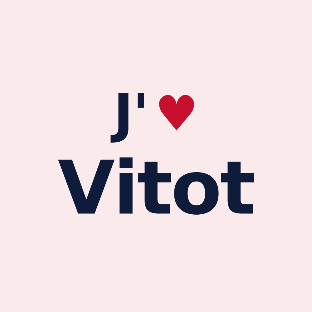 Magnet personnalisé Vitot — design J'aime Vitot