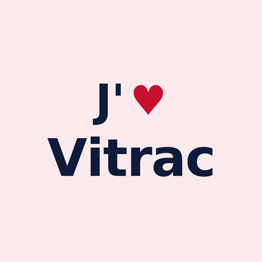 Magnet personnalisé Vitrac — design « J'aime Vitrac » imprimé sur le magnet