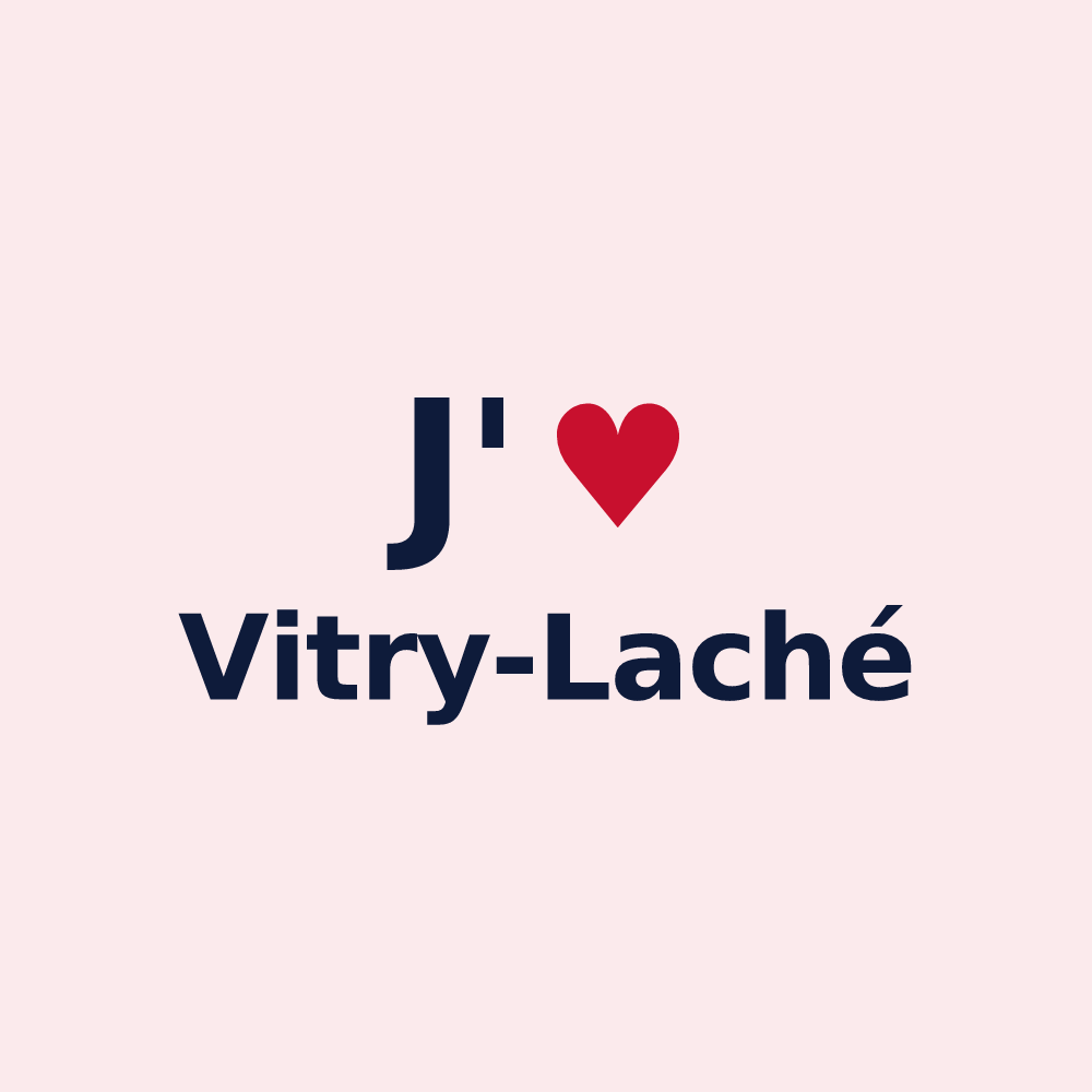 Magnet personnalisé Vitry-Laché — design « J'aime Vitry-Laché » imprimé sur le magnet