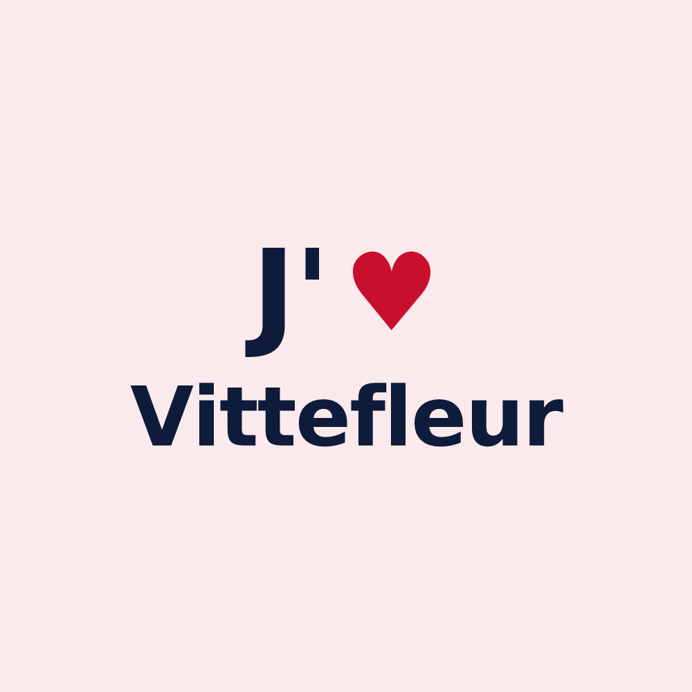Magnet personnalisé Vittefleur — design « J'aime Vittefleur » imprimé sur le magnet