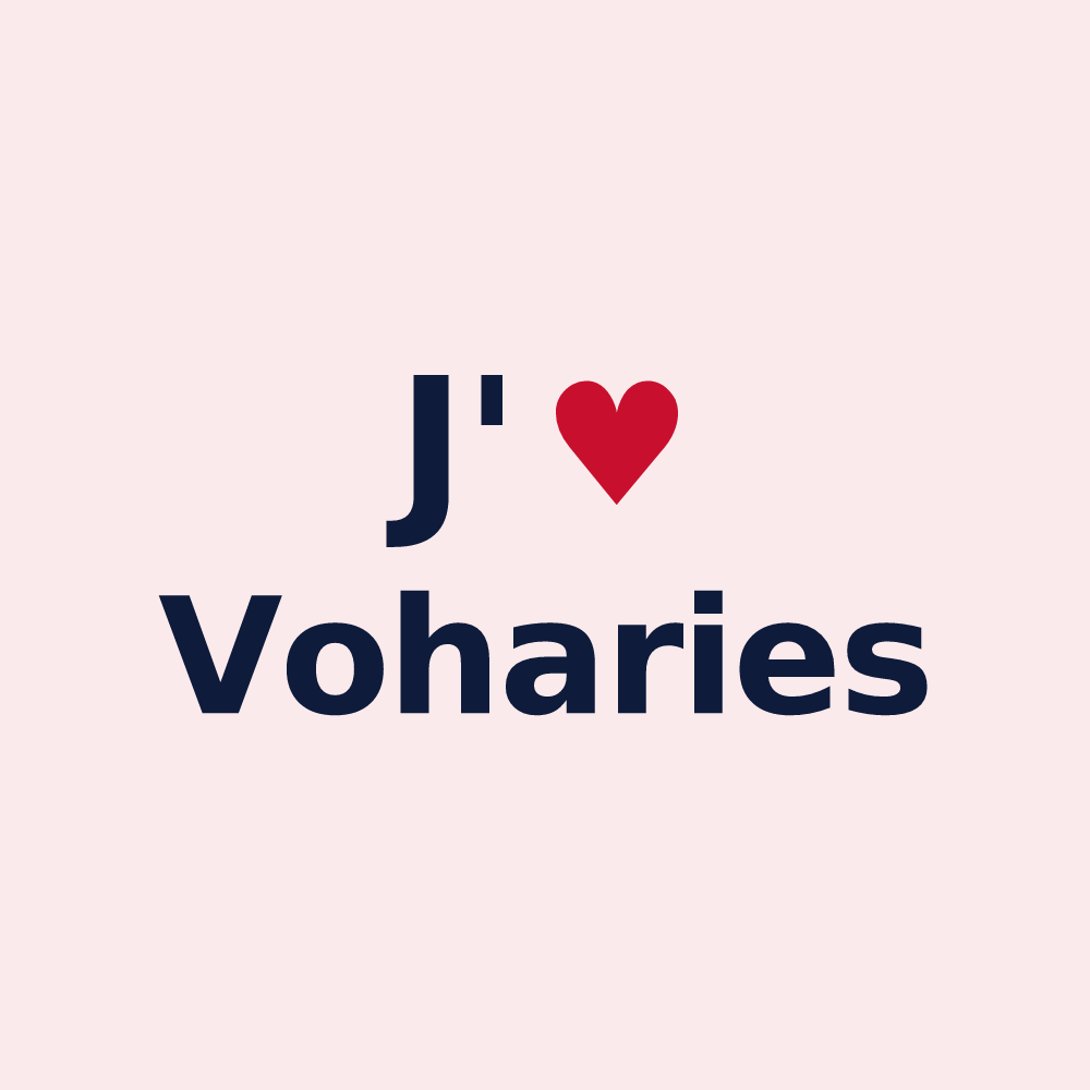 Magnet personnalisé Voharies — design J'aime Voharies