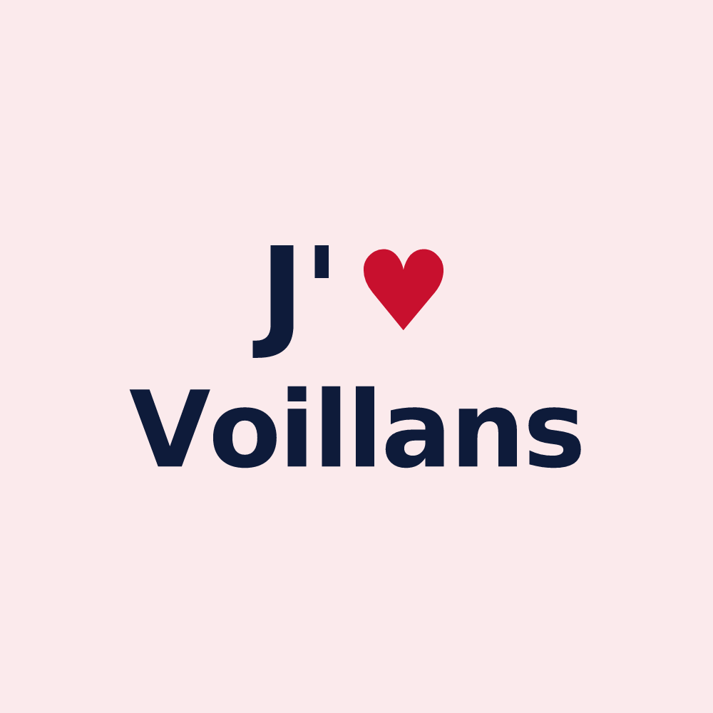 Magnet personnalisé Voillans — design J'aime Voillans