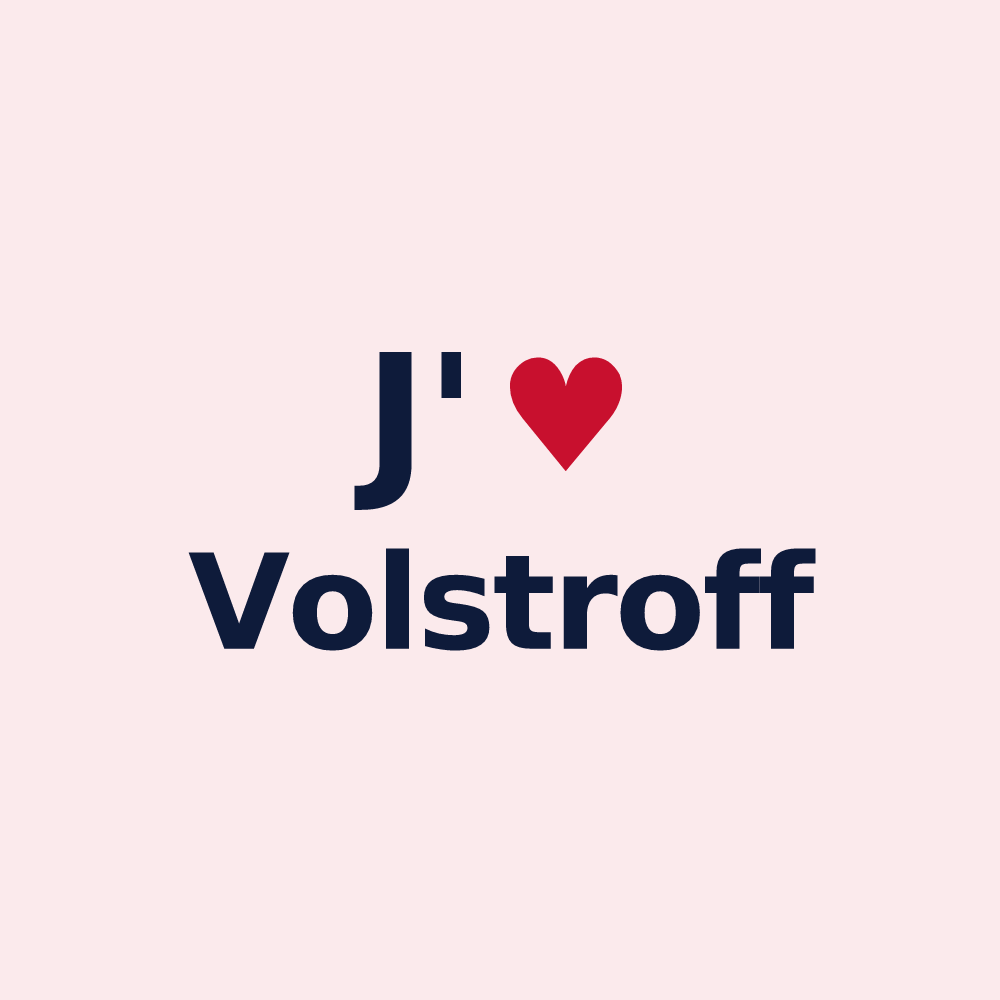Magnet personnalisé Volstroff — design J'aime Volstroff