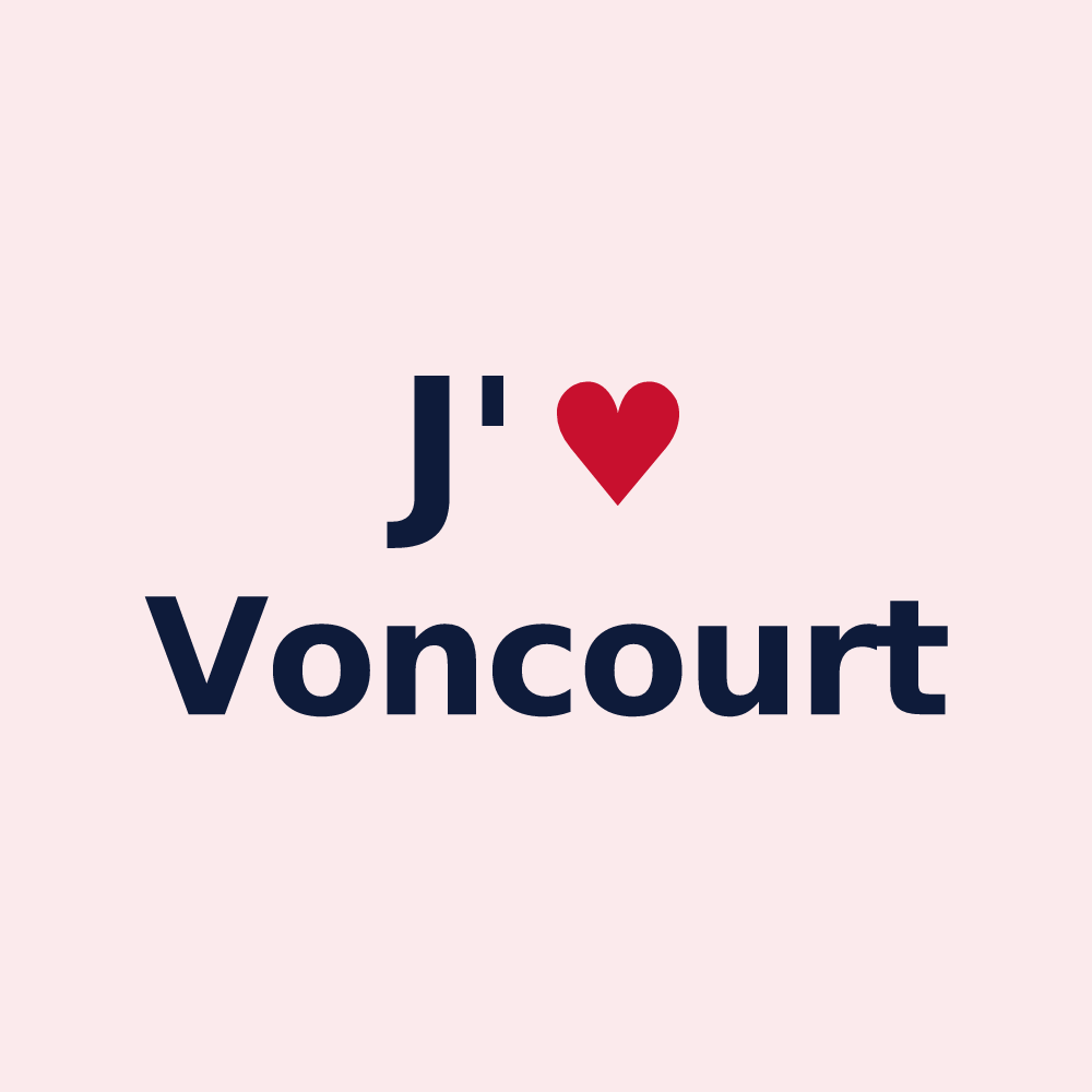 Magnet personnalisé Voncourt — design J'aime Voncourt