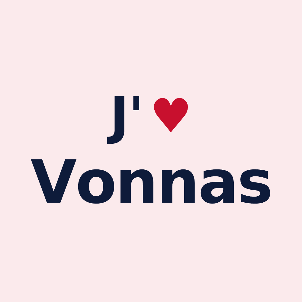 Magnet personnalisé Vonnas — design J'aime Vonnas