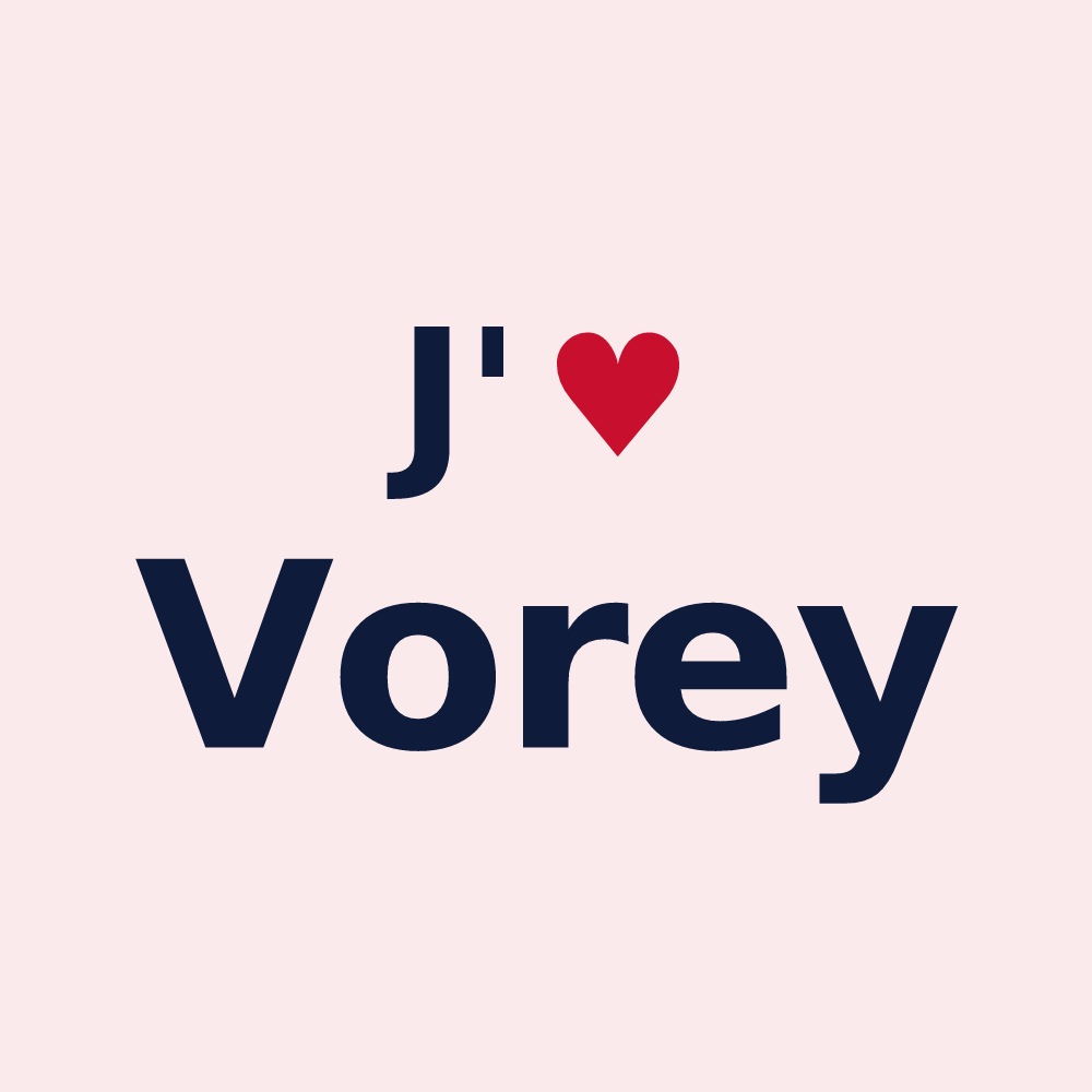 Magnet personnalisé Vorey — design J'aime Vorey