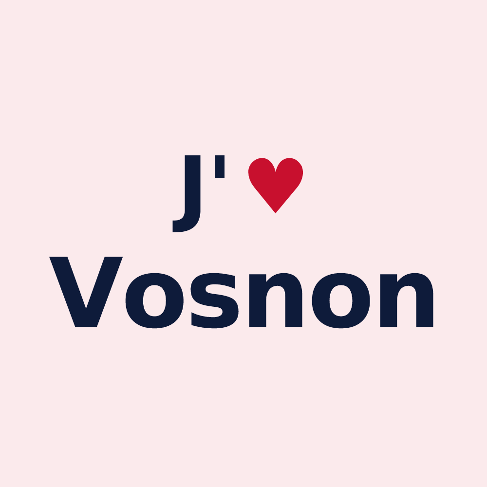 Magnet personnalisé Vosnon — design J'aime Vosnon