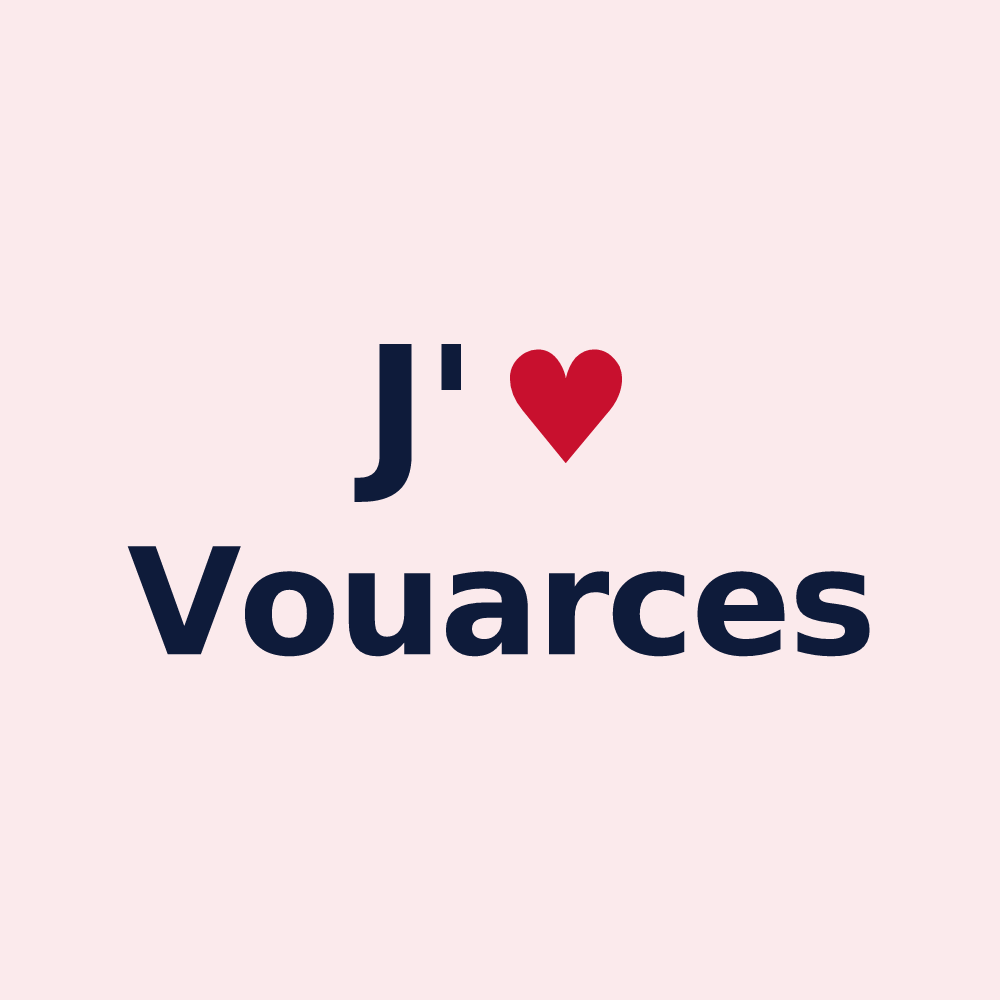 Magnet personnalisé Vouarces — design J'aime Vouarces