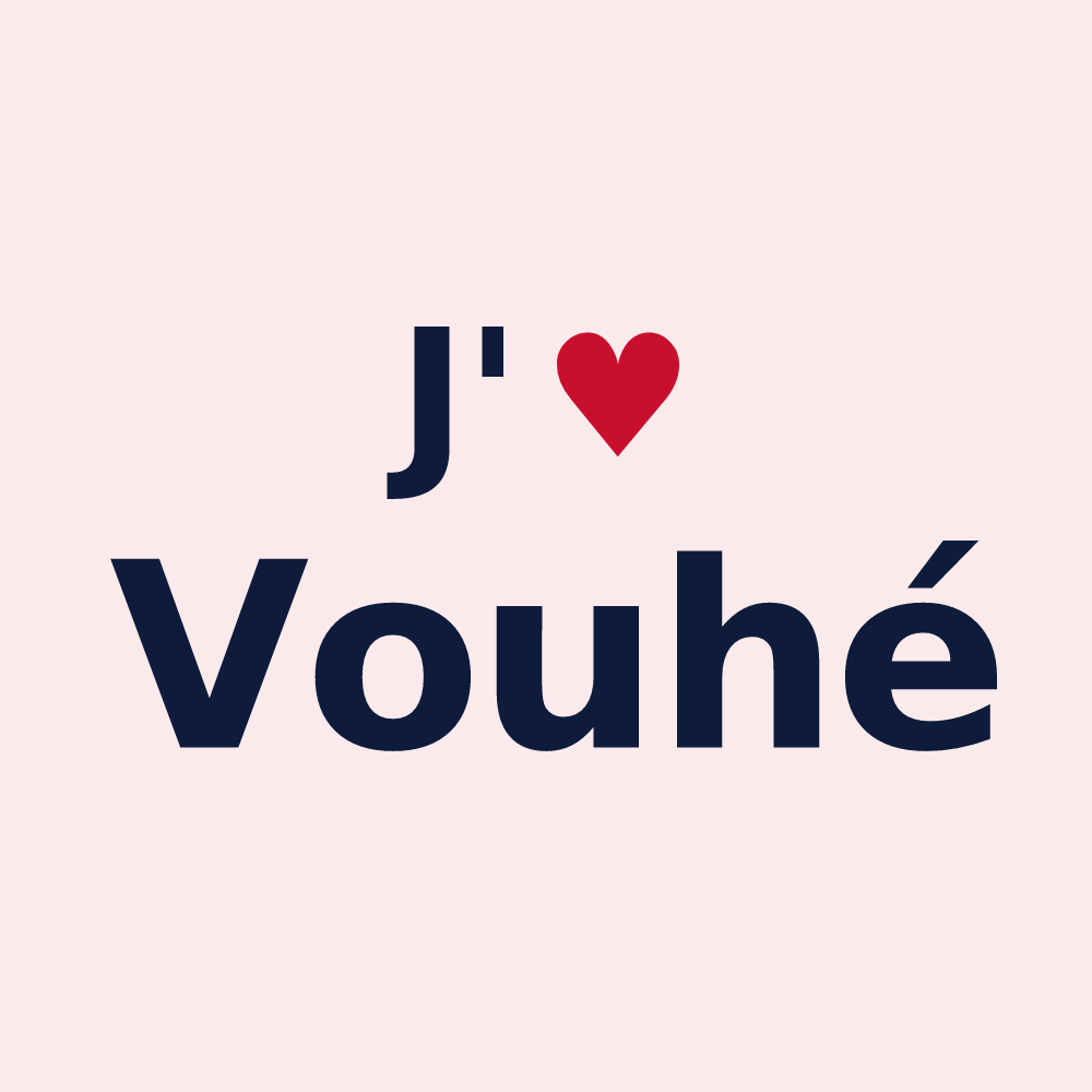 Magnet personnalisé Vouhé — design J'aime Vouhé