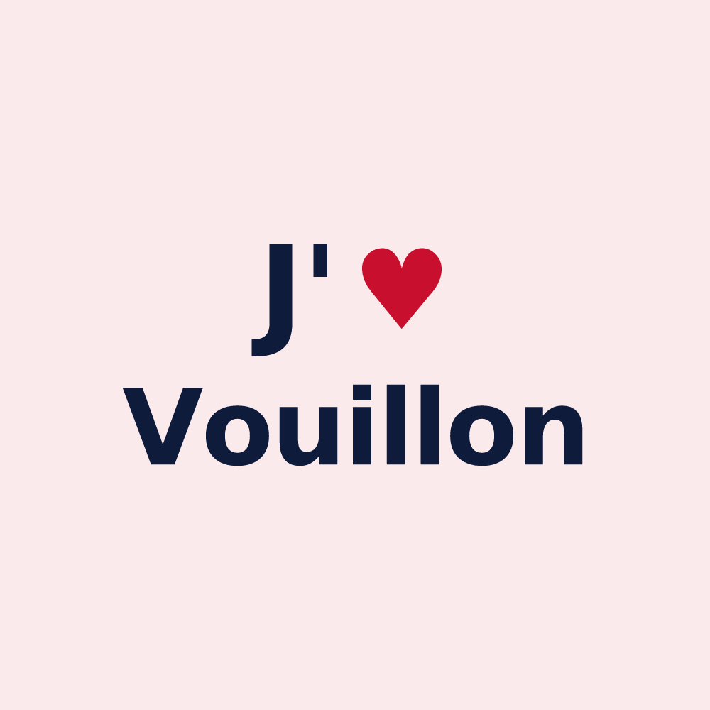 Magnet personnalisé Vouillon — design J'aime Vouillon