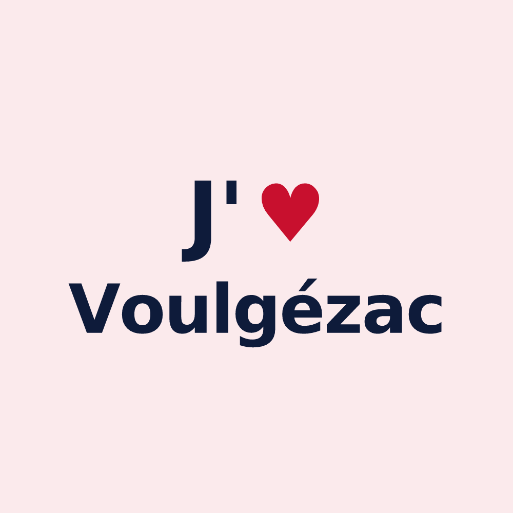 Magnet personnalisé Voulgézac — design J'aime Voulgézac