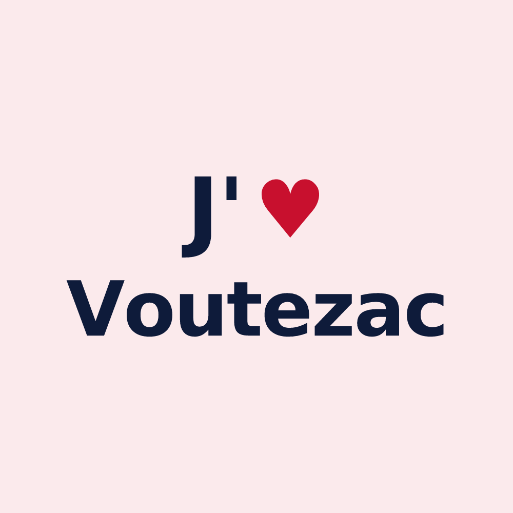 Magnet personnalisé Voutezac — design J'aime Voutezac