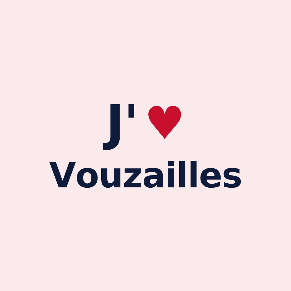 Magnet personnalisé Vouzailles — design J'aime Vouzailles
