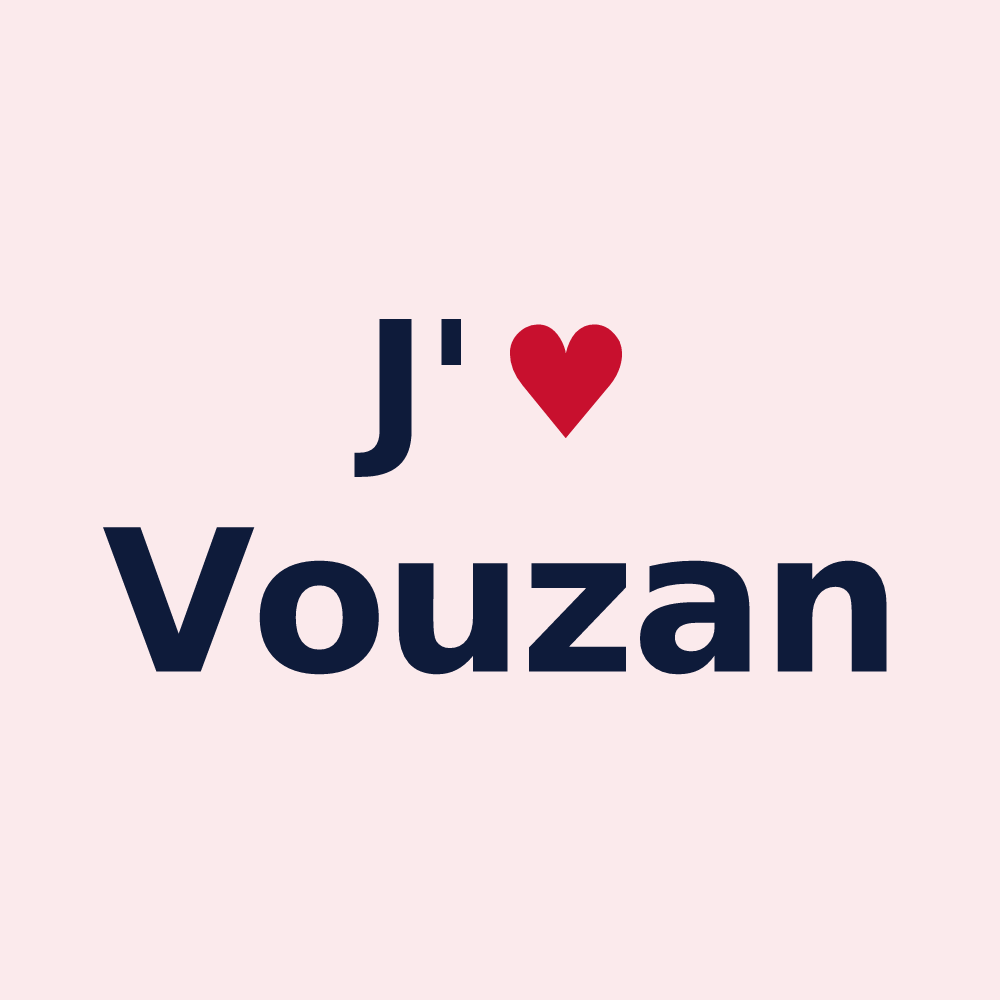 Magnet personnalisé Vouzan — design J'aime Vouzan