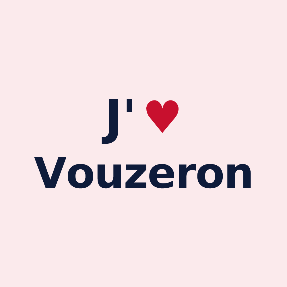 Magnet personnalisé Vouzeron — design J'aime Vouzeron
