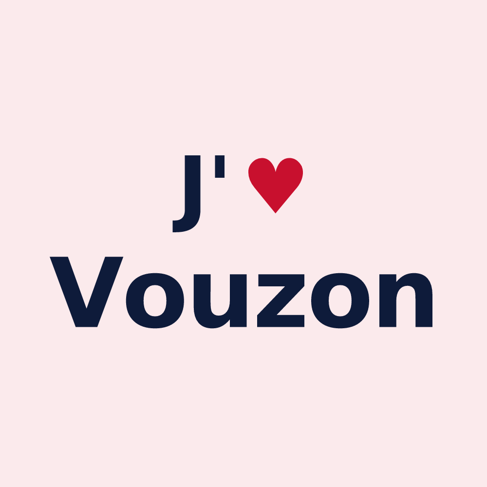 Magnet personnalisé Vouzon — design J'aime Vouzon