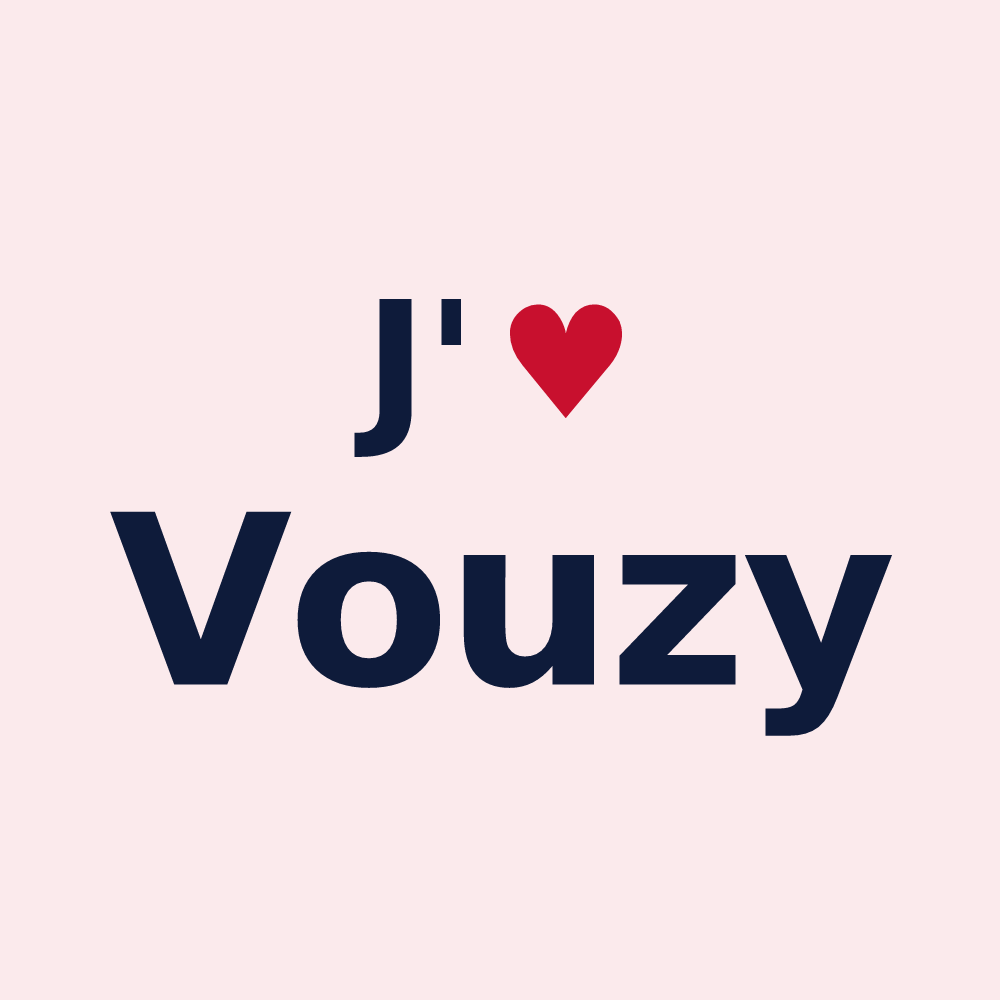 Magnet personnalisé Vouzy — design J'aime Vouzy