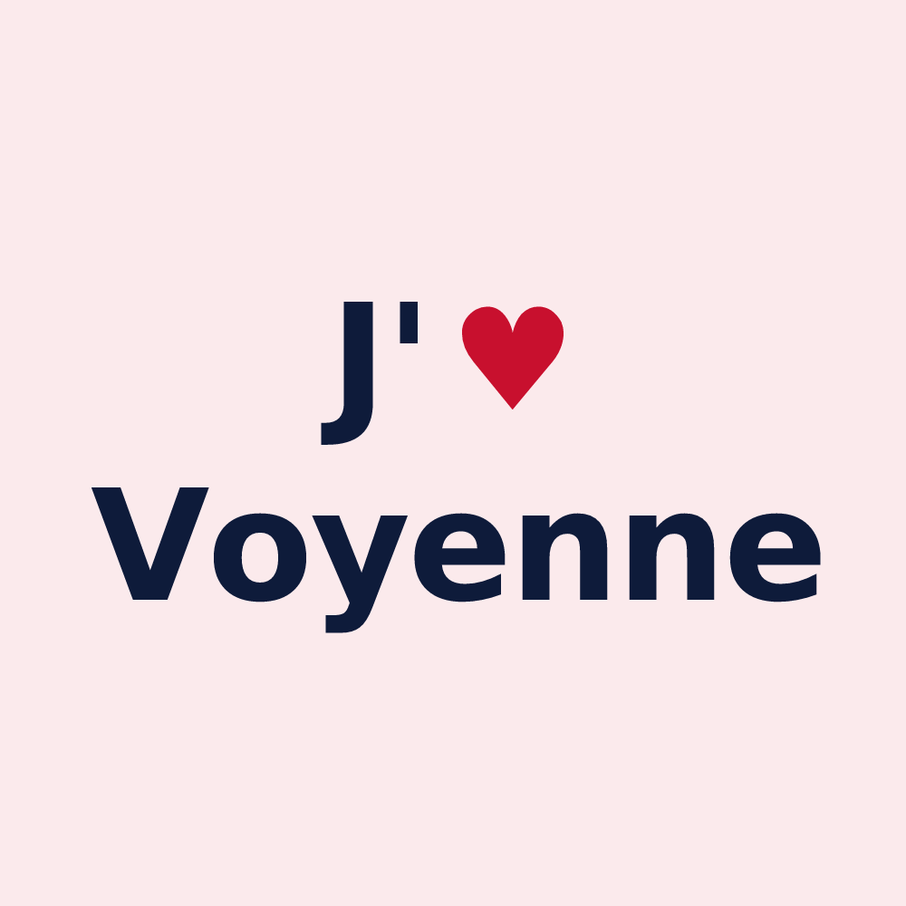 Magnet personnalisé Voyenne — design J'aime Voyenne
