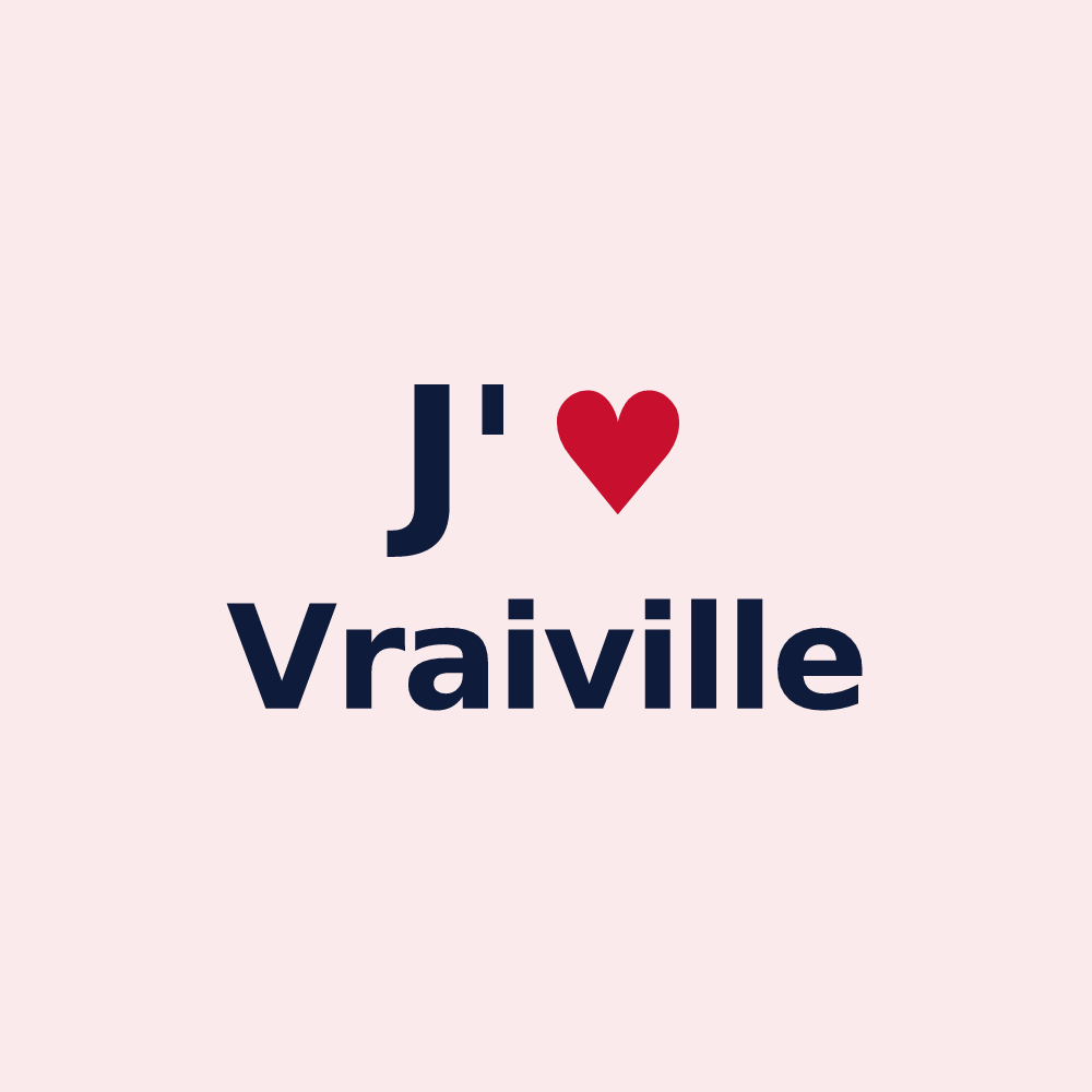 Magnet personnalisé Vraiville — design J'aime Vraiville
