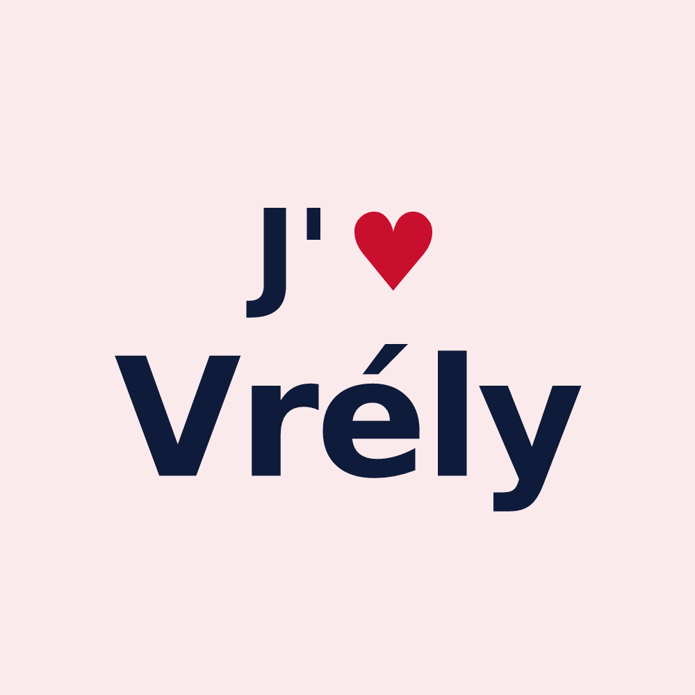 Magnet personnalisé Vrély — design J'aime Vrély