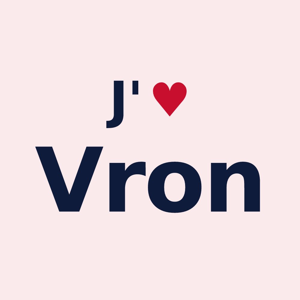 Magnet personnalisé Vron — design « J'aime Vron » imprimé sur le magnet