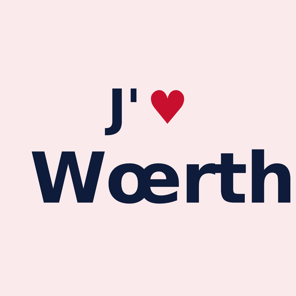Magnet personnalisé Wœrth — design J'aime Wœrth