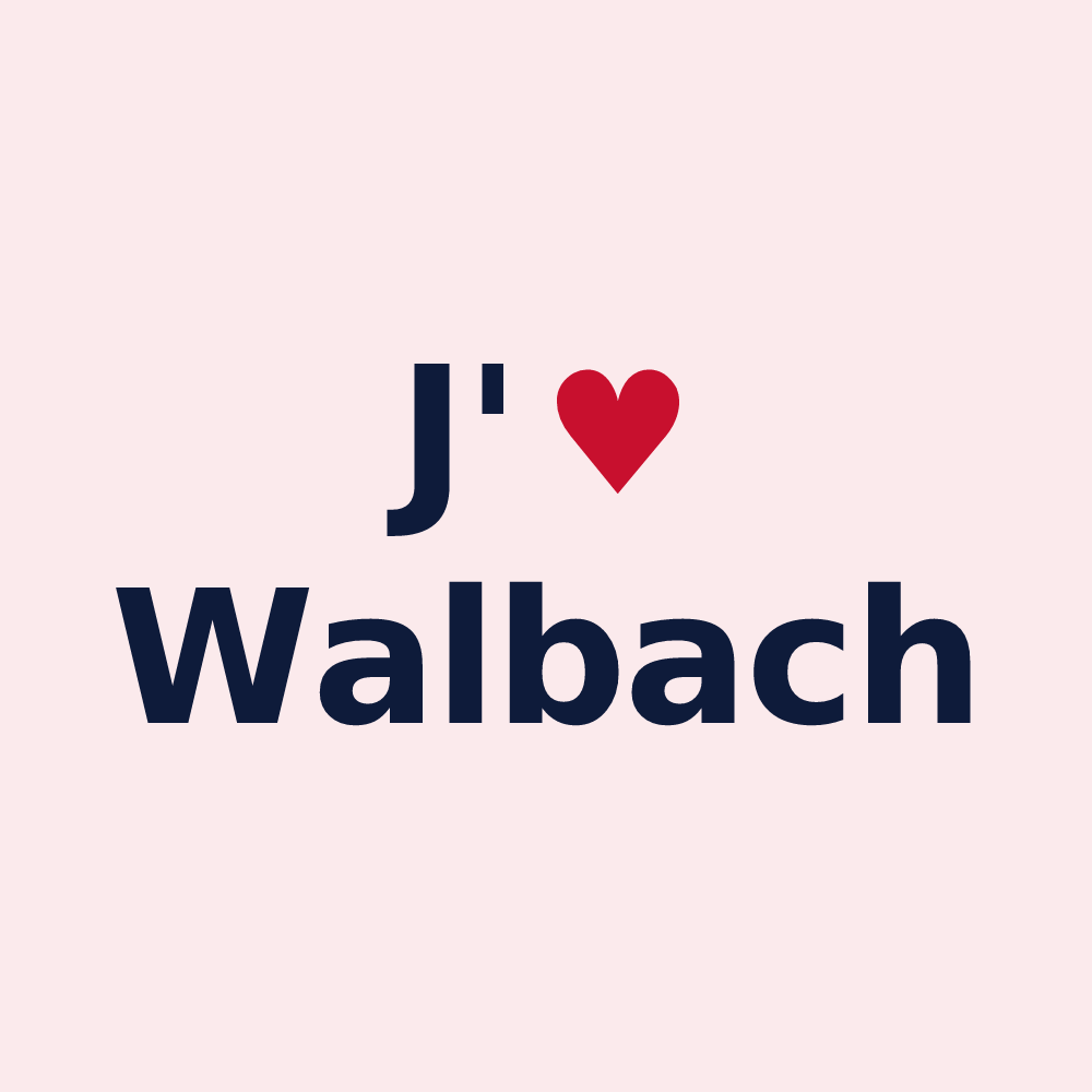 Magnet personnalisé Walbach — design « J'aime Walbach » imprimé sur le magnet