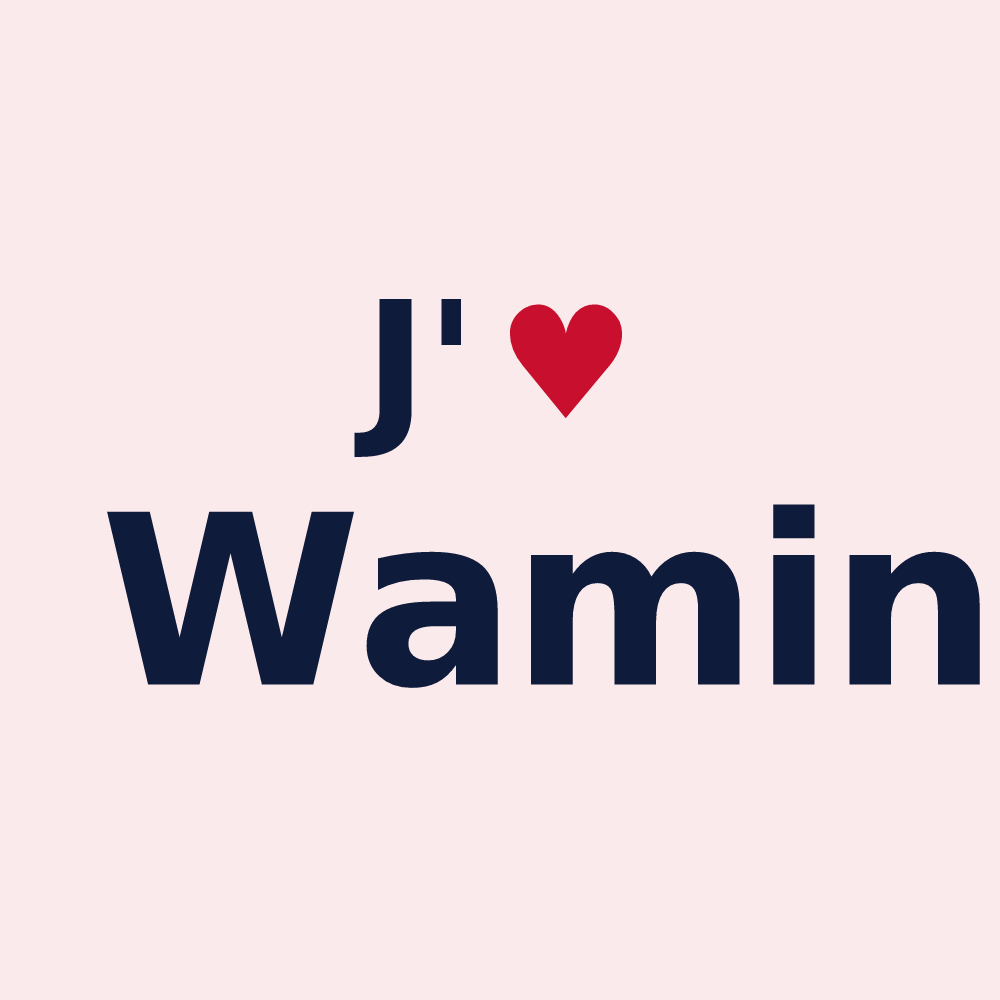 Magnet personnalisé Wamin — design J'aime Wamin