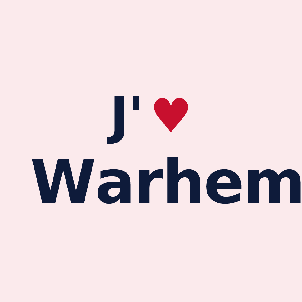 Magnet personnalisé Warhem — design « J'aime Warhem » imprimé sur le magnet