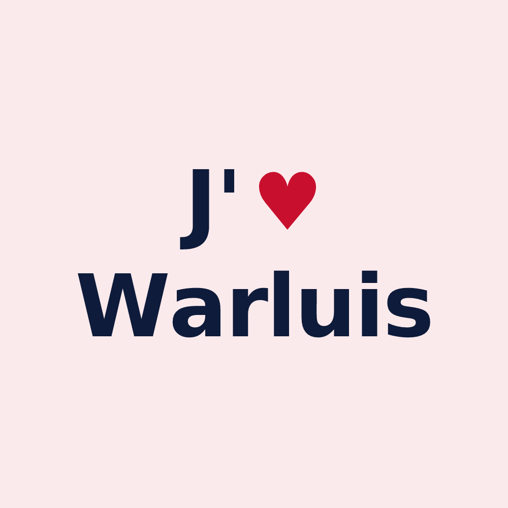 Magnet personnalisé Warluis — design J'aime Warluis