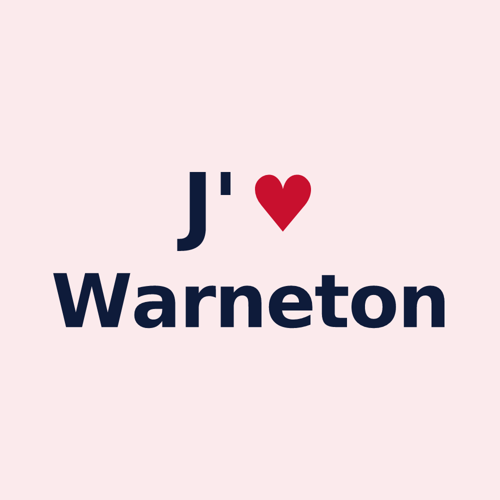Magnet personnalisé Warneton — design J'aime Warneton