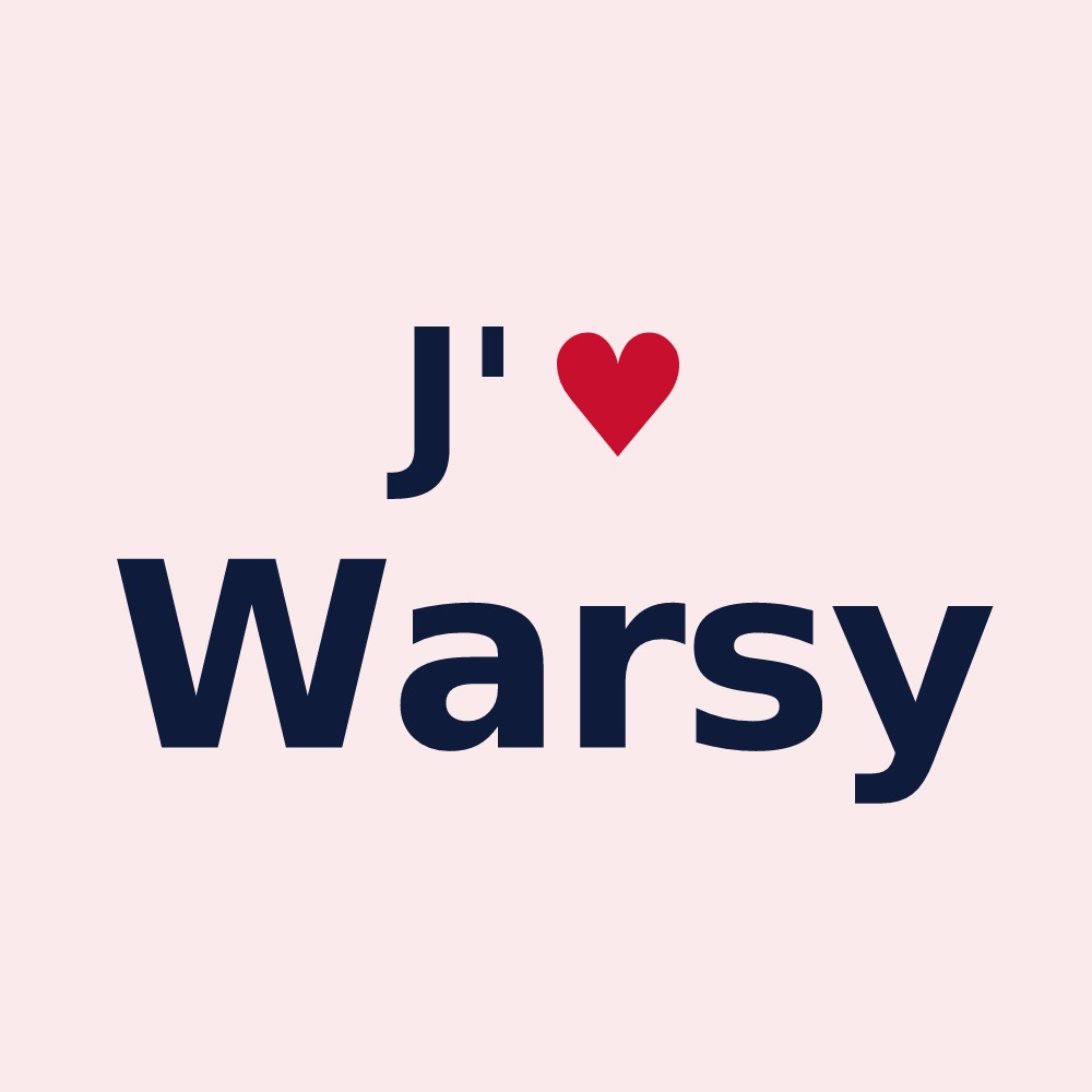 Magnet personnalisé Warsy — design J'aime Warsy