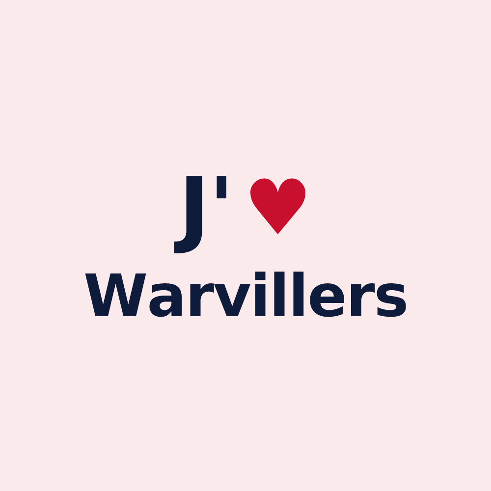 Magnet personnalisé Warvillers — design J'aime Warvillers