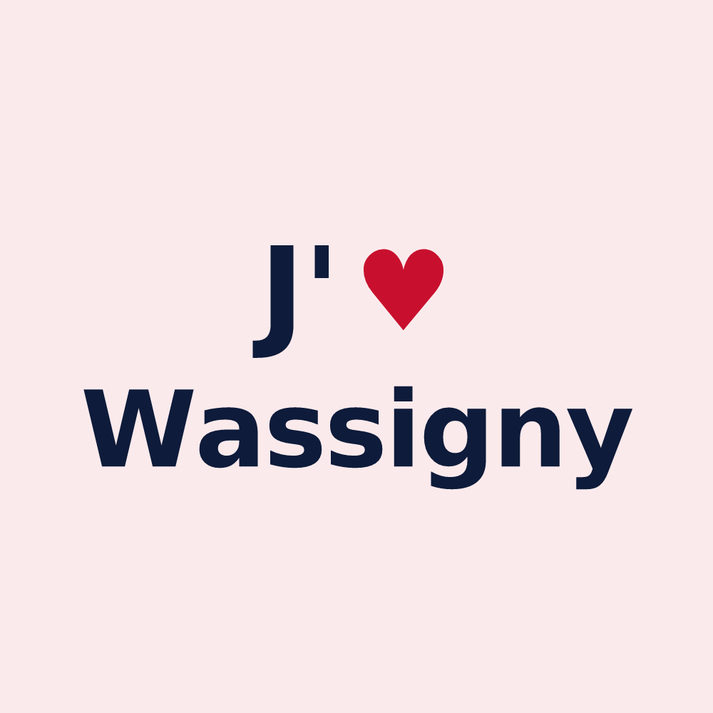 Magnet personnalisé Wassigny — design J'aime Wassigny