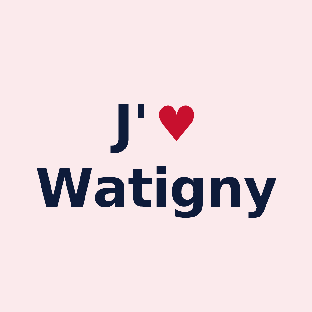 Magnet personnalisé Watigny — design J'aime Watigny