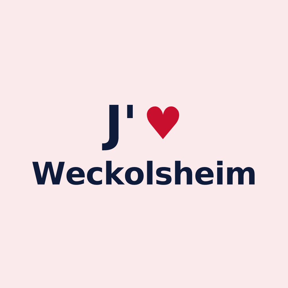 Magnet personnalisé Weckolsheim — design J'aime Weckolsheim