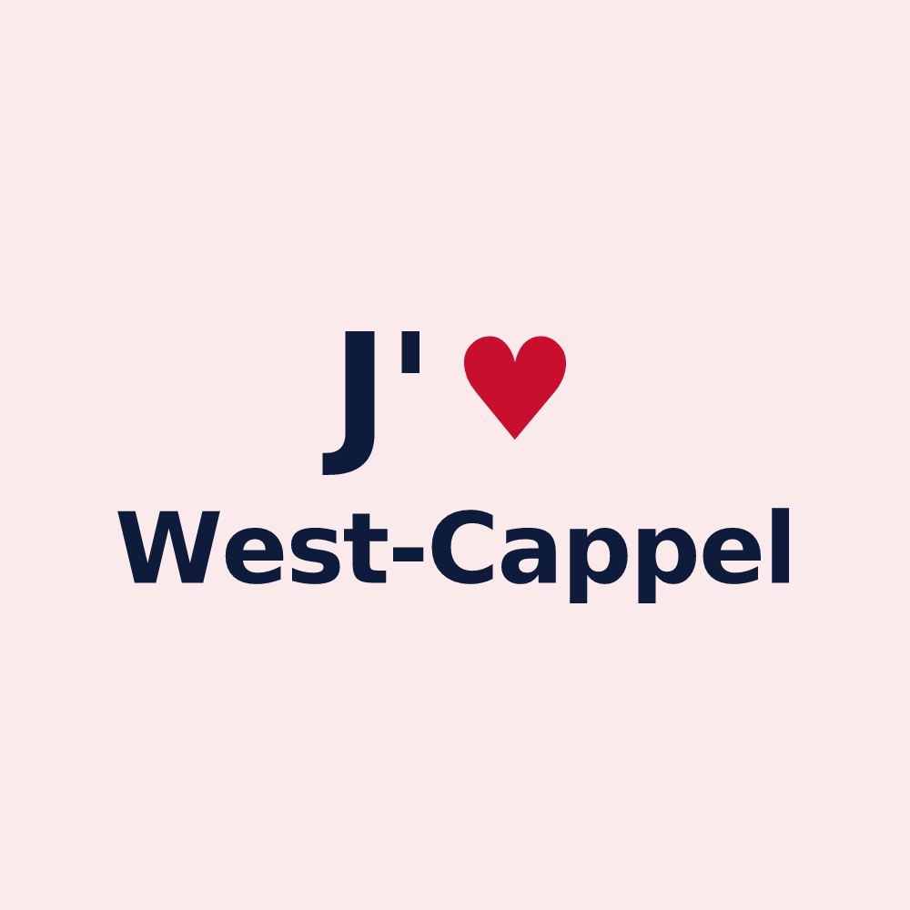 Magnet personnalisé West-Cappel — design J'aime West-Cappel