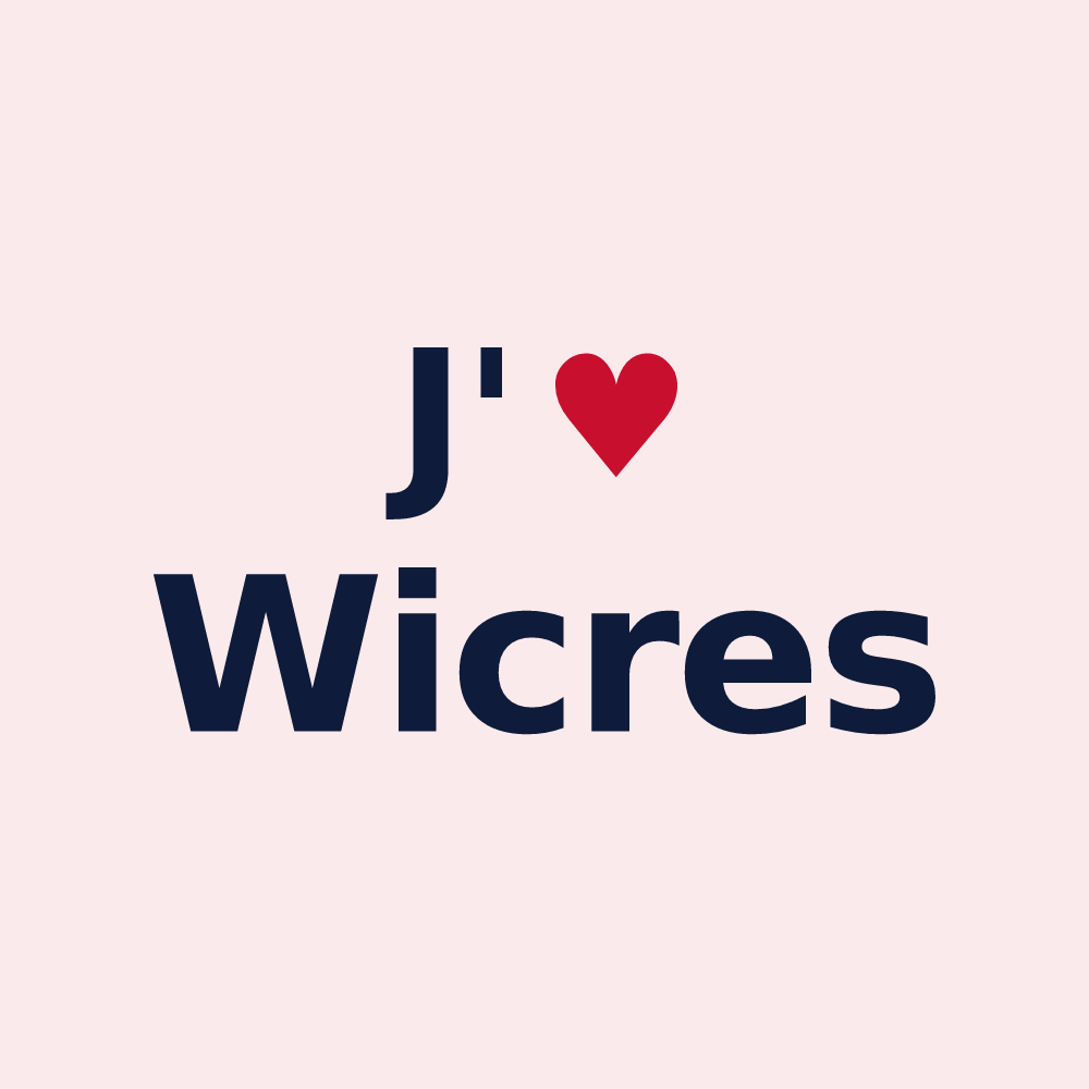 Magnet personnalisé Wicres — design J'aime Wicres