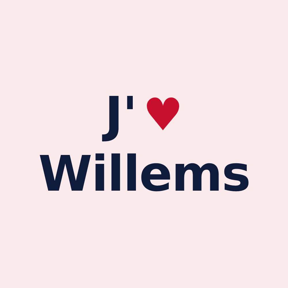 Magnet personnalisé Willems — design J'aime Willems