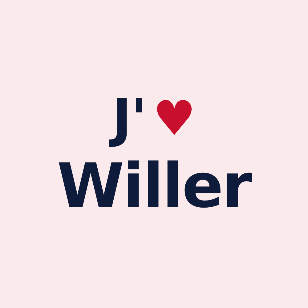 Magnet personnalisé Willer — design J'aime Willer