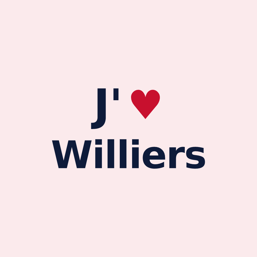 Magnet personnalisé Williers — design « J'aime Williers » imprimé sur le magnet