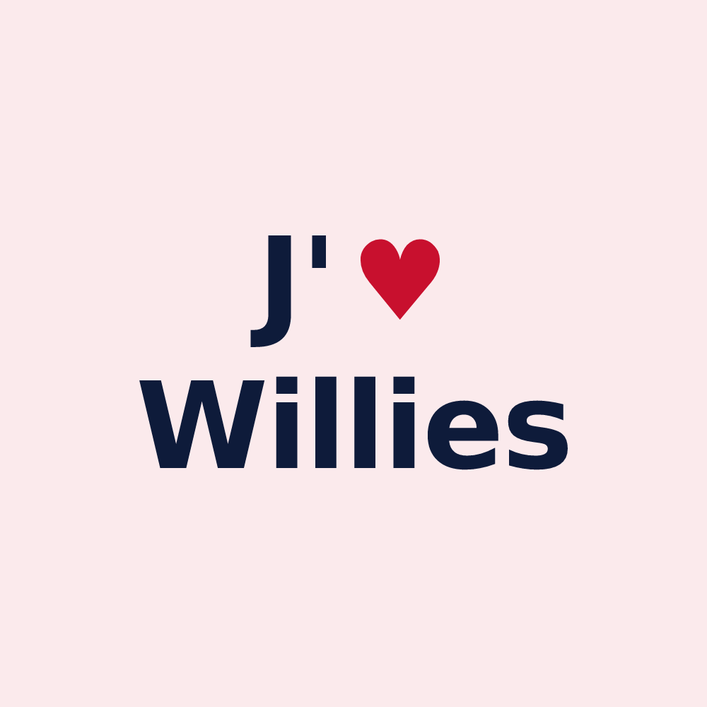 Magnet personnalisé Willies — design J'aime Willies