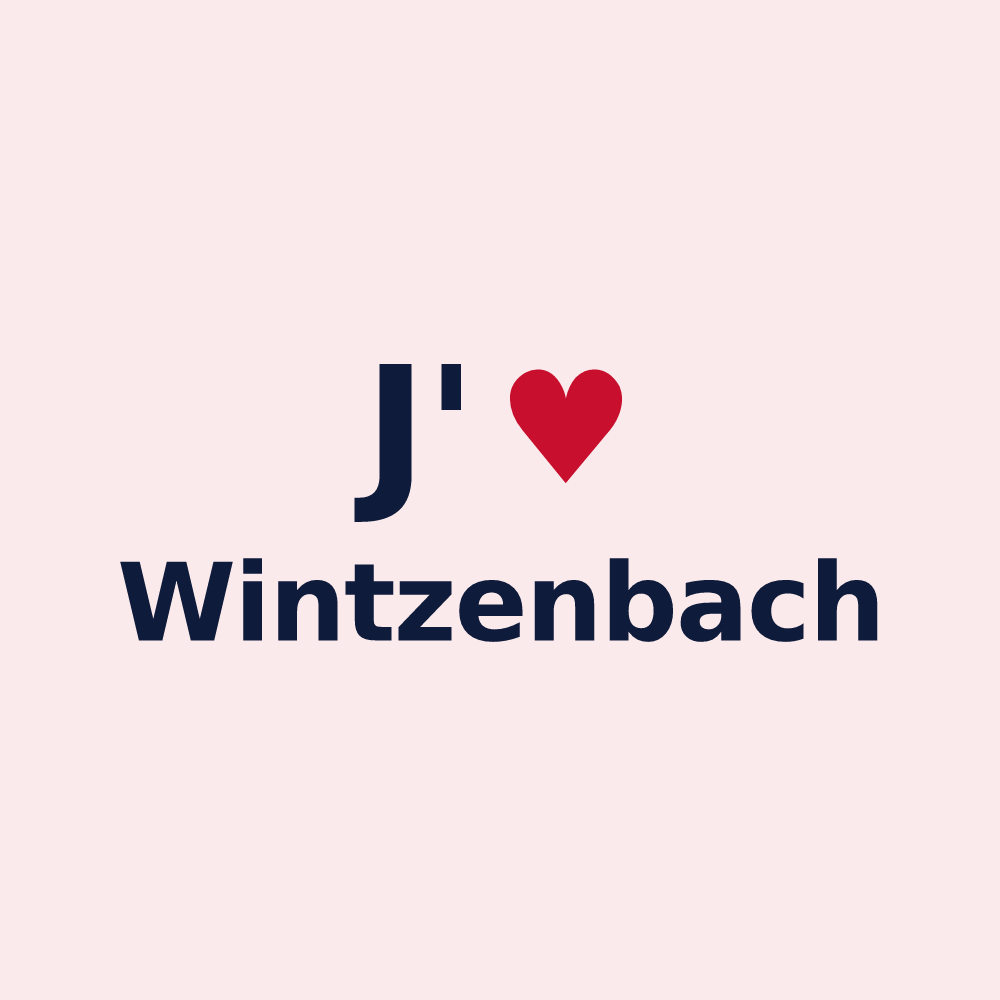 Magnet personnalisé Wintzenbach — design « J'aime Wintzenbach » imprimé sur le magnet