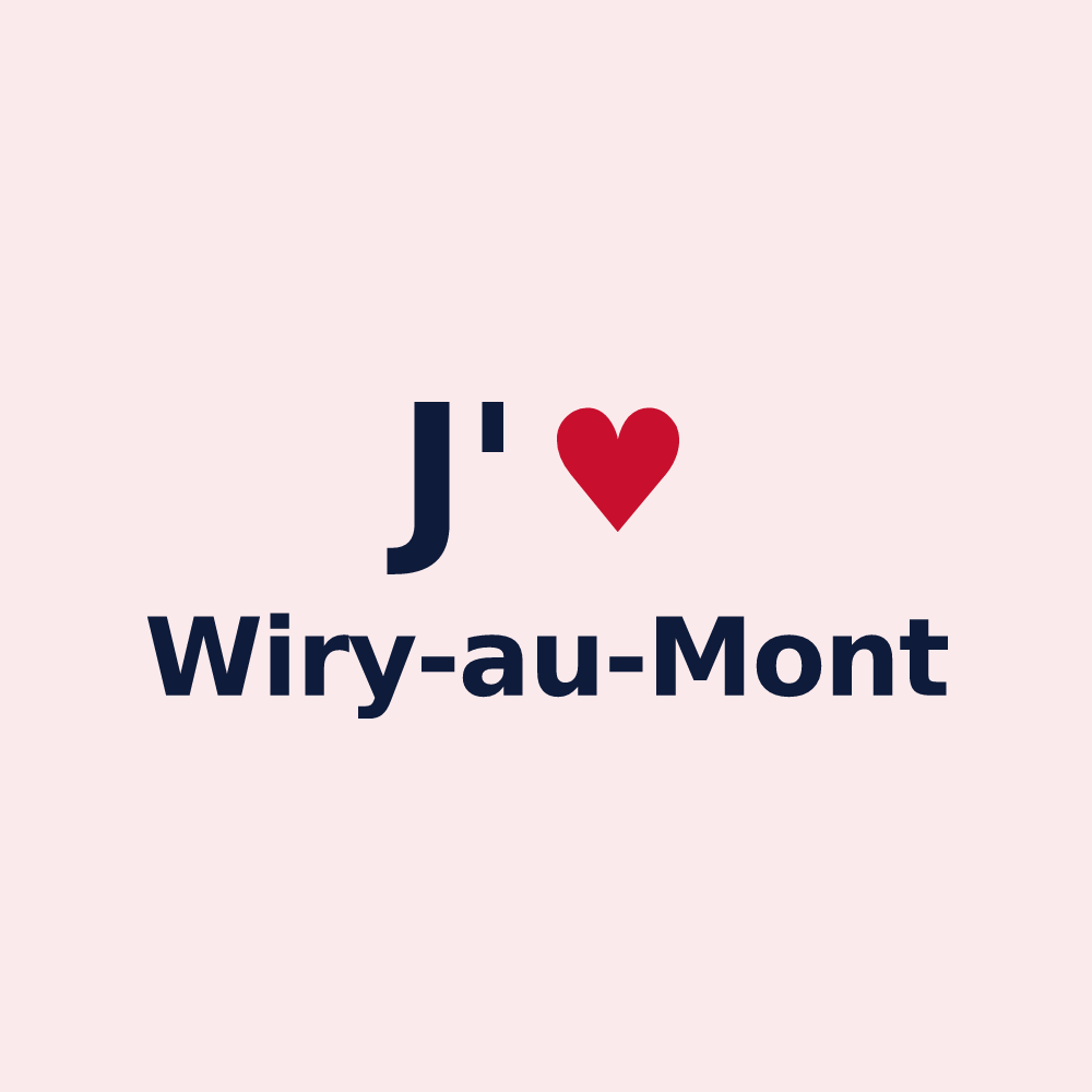 Magnet personnalisé Wiry-au-Mont — design « J'aime Wiry-au-Mont » imprimé sur le magnet