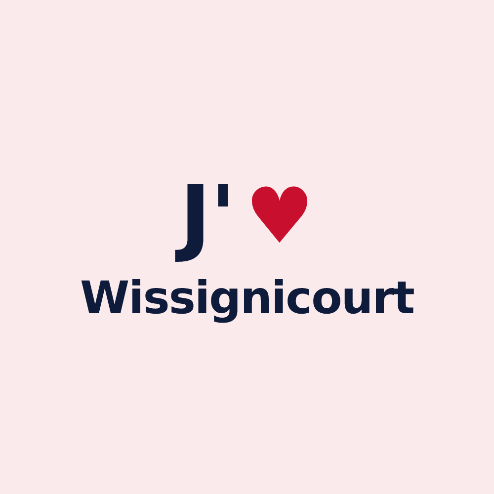 Magnet personnalisé Wissignicourt — design J'aime Wissignicourt